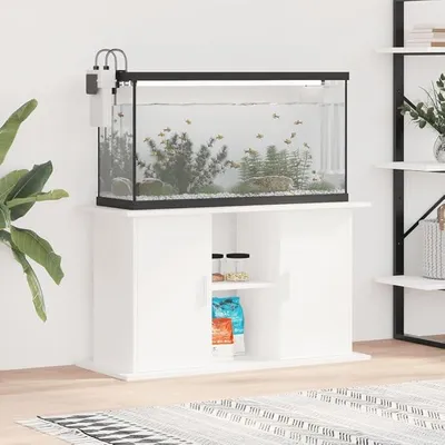 Produktbild von Aquarium Unterschrank Aquariumständer Weiß Aquarium Mit Unterschrank Aquarium Stand Aquarium Tisch 101 x 41 x 58 cm Holzwerkstoff Ständer für Aquarium