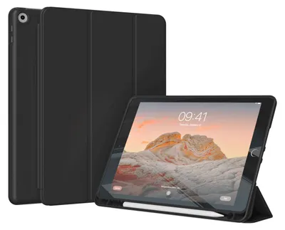 Produktbild von Accezz Smarte Klapphülle aus Silikon iPad 9 (2021) 10.2 Zoll / iPad 8 (2020) 10.2 Zoll / iPad 7 (2019) 10.2 Zoll - Schwarz