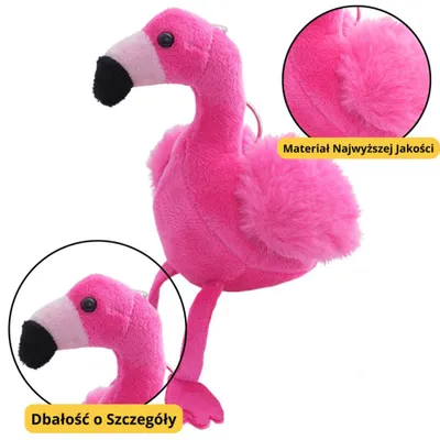 Immagine prodotto di Portachiavi peluche fenicottero, decorazione morbida, rosa, 12 cm