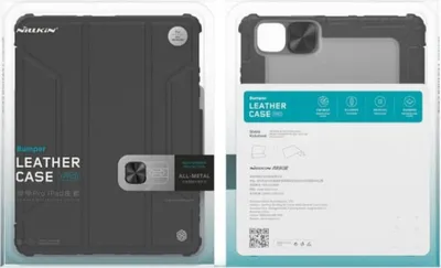 Produktbild von Nillkin, Ständer Bumper PRO Hülle iPad Pro 12,9" / Air 13" mit Kameraabdeckung, Schwarz