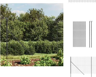 Produktbild von vidaXL Maschendrahtzaun Anthrazit 1,8x25 m Verzinkter Stahl -  Zaunfelder