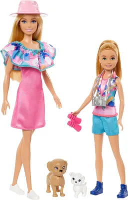 Produktbild von Barbie Stacie & Barbie Doll Set – With 2 Pets – HRM09