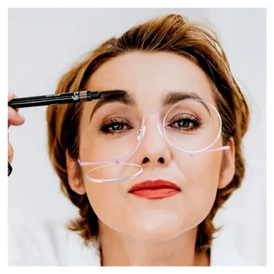 Produktbild von Make-up-Brille mit drehbarem Glas, Augen-Kosmetikbrille für Frauen, Kosmetik-Lesebrille zur Vergrößerung von Augen-Details.