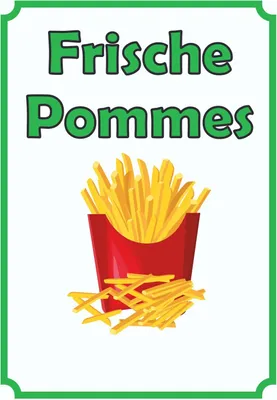 Produktbild von Frische Pommes Frites Schild Hochkant A3 (297x420mm)