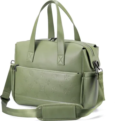 Produktbild von Brisby Venezia Strapazierfähige Wochenendtasche – Schultertasche – Reisetasche – Handgepäck – inkl. Aufhängehaken – Kunstleder – Grün
