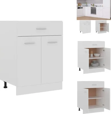 Produktbild von vidaXL Schubunterschrank Weiß 60x46x81,5 cm Holzwerkstoff -  Küchenschränke