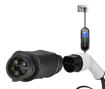 Obrázek produktu pro Nabíjecí adaptér pro elektromobily, kompatibilní s typem 2 a typem 1, maximální proud 32 A, typ 2 na typ 1