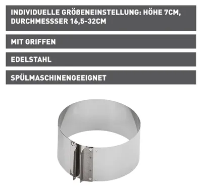 Zdjęcie produktu dla Kaiser 23.0076.9363, Stal nierdzewna, Stal nierdzewna, 70 mm, 32 cm, 75 mm, 212 mm