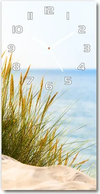 Produktbild von Wanduhr aus Glas – 30x60 cm - Glasbild - Glasuhr - Gehärtetes Glas -Küstendünen
