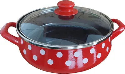 Produktbild von Topf mit zwei Griffen und Glasdeckel, 4 l, Tufne Metalac Emaille/24 cm/4 l