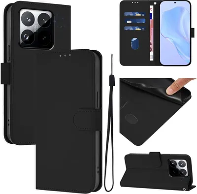 Image de Housse en similicuir pour Xiaomi 15T 5G Wallet avec porte-cartes & lanière Noir