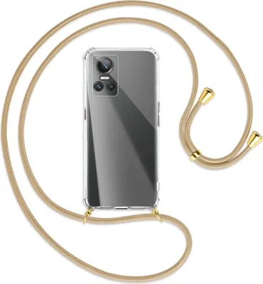 Produktbild von Handykette Backcover-Schutzhülle mit Band (Metall goldfarben) für Realme GT Neo 3 - caramel
