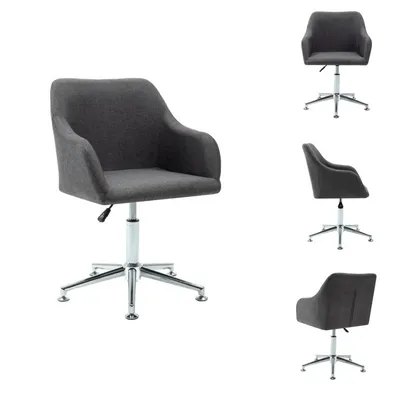 Immagine prodotto di vidaXL Sedia da ufficio girevole in tessuto grigio scuro - Sedie da ufficio