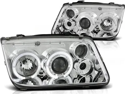Produktbild von LED Angel Eyes Scheinwerfer passend für VW Bora 98-05 chrom