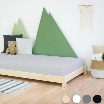 Produktbild von Children's Wooden Single Bed TEENY - Transparent oil - 140 x 200 cm