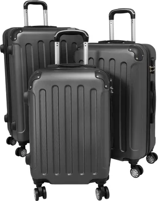 Produktbild von Kofferset Trolleyset 3 teilig Avalon Hartschale Reisekoffer ABS anthrazit