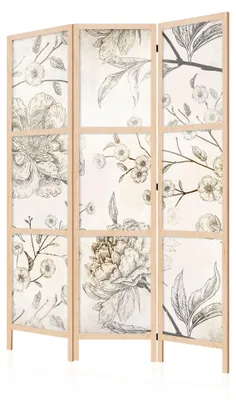 Zdjęcie produktu dla LUMASOUL Parawan jednostronny, Przegroda do wnętrz, Kwiaty Japońskie 2, 135x172 cm