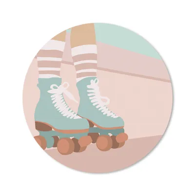Produktbild von MuchoWow® Mauspad Mousepad Sommer - Rollerblades - Abstrakt 20x20 cm - Mousepads - Maus Mat - Pad - Mausunterlage - Schreibtischmatte