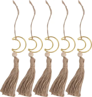 Produktbild von 5pcs handgefertigtes Mondhänge Ornament Home Quaste Dekoration Auto Rückspiegelzubehör