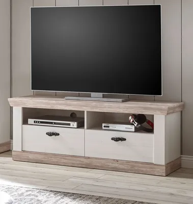 Produktbild von TV-Lowboard "Rovola" Pinie weiß / Oslo Pinie Landhaus TV-Unterteil 134 x 51 cm