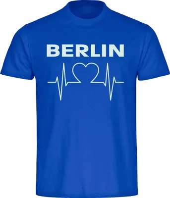 Produktbild von multifanshop Herren T-Shirt - Berlin blau - Herzschlag, blau, Größe 5XL