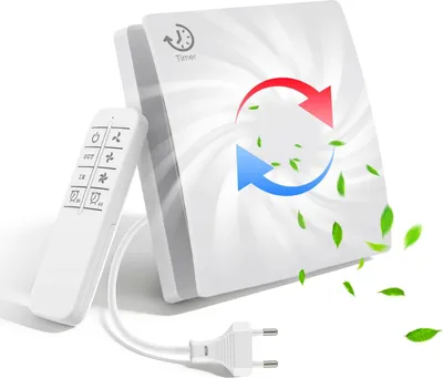 Zdjęcie produktu dla Wentylator wyciągowy do montażu ściennego - średnica 150 mm - wentylator łazienkowy - dwukierunkowy - odwracalny - z pilotem - napięcie 220V - kolor biały