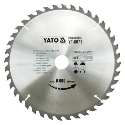 YATO Kreissägeblatt Widia 250x40x30 mm 40 Zähne Modell YT-6071