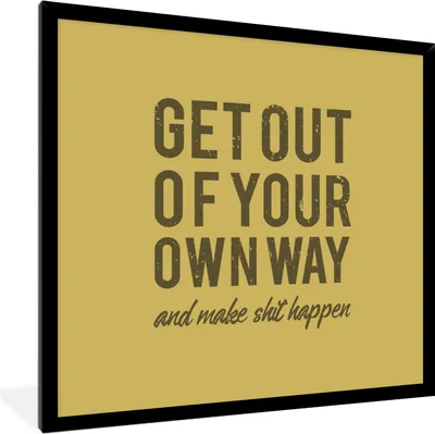 Produktbild von MuchoWow® MuchoWow® Gerahmtes Poster Jahrgang - Text - Gelb 40x40 cm - Poster mit zchwarzem Bilderrahmen - Mit Rahmen - Wanddekoration Schlafzimmer