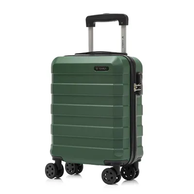 Produktbild von Koffer Trolley Reisekoffer Suitcase, Rollkoffer Handgepäck ,mit 4 Rollen360°, Hartschalenreisekoffer, Zahlenschloss, Weicher Gummigriff(S, Dunkelgrün)