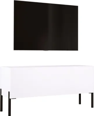 Produktbild von TV-SCHRANK : MattWeiß mit Beinen in Schwarz, 100 x 52 x 32 cm