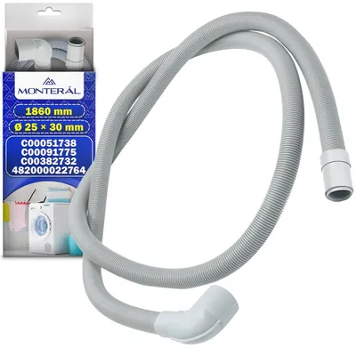 Imagen del producto de Manguera de desagüe para lavadora, de 1860 mm de longitud, con un diámetro de 25 x 30 mm, compatible con Whirlpool