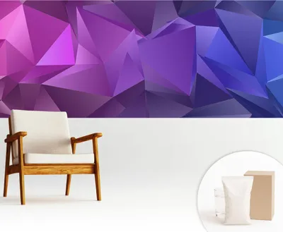Obrázek produktu pro Samolepicí fototapeta – 250 x 104 cm – tapeta – nástěnná tapeta – nástěnné obrazy – samolepicí fólie – dekorativní fólie – tapetová fólie – stěna – dekorace – obývací pokoj – fialové trojúhelníky