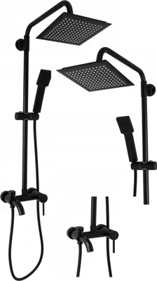 Produktbild von Granitan | Duschset KIVO - Schwarz - Slim Design - Hochwertige Materialien - Anticalc Technologie