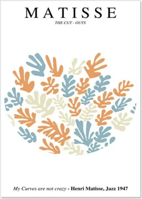 Produktbild von TPFLiving Kunstdruck LW-1211 (OHNE RAHMEN) Poster - Leinwand - Wandbild - Hochauflösender Giclée-Druck, langlebig und hochwertig - Henri Matisse - Abstrakte Blätter und Frauenmotive -  - Größe: 60x80cm