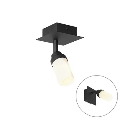 Produktbild von QAZQA - Modern Moderner Bad I Badezimmerspot schwarz IP44 - Japie - Stahl Quadratisch - LED geeignet G9