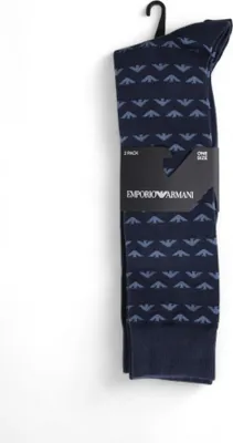 Immagine prodotto di Calza lunga uomo EMPORIO ARMANI 2 paia di calze calzini alte cotone articolo 302301 4F292, OS-SIZE-S/L-MEX CH/G-EU 39/46-UK 5/12-USA 6.5/13.5, Cotone 74%,Poliammide 24%,Spandex 2%
