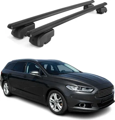 Produktbild von Dachträger Gepäckträger für Ford Mondeo mk5 Wagon 2014-2022 ABE Schwarz 2x