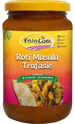 Imagen del producto de Faja Lobi Roti Masala Trafasie 360g – Mezcla picante de roti caribeño