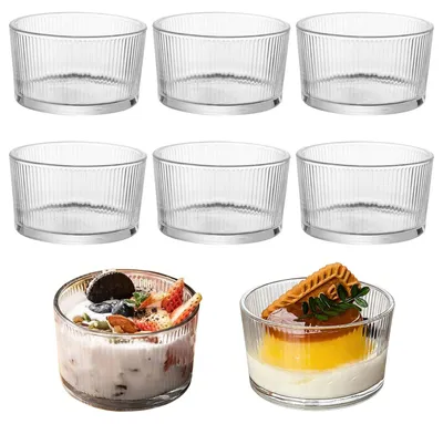 Dessertschalen aus Glas, 8 Stück, 200 ml, transparent