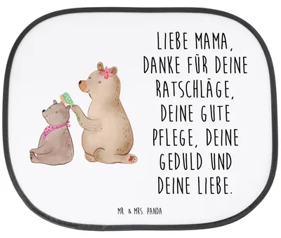 Produktbild von Mr. & Mrs. Panda Sonnenschutz Fürs Auto Bär Kind - Weiß - Geschenk, Muttertag, Mutti, Autoscheiben, Sonnenblende, Mama, Autosonnenschutz, saugnapf