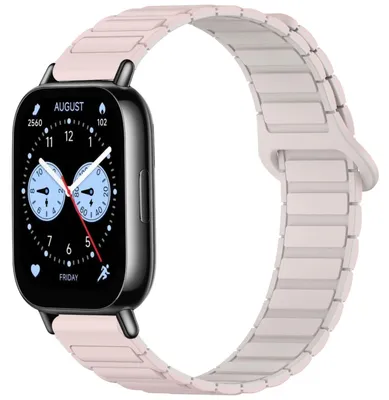 Obrázok produktu pre Pre Xiaomi Redmi Watch 5 Lite Dvojfarebný silikónový magnetický náhradný pásik na ruku Pink