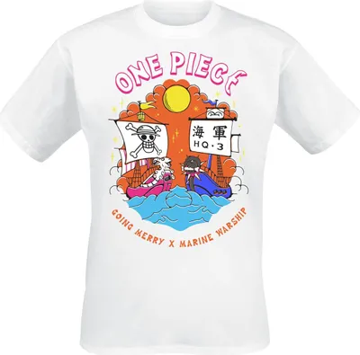 Obrázok produktu pre Tričko One Piece Herren Going Merry X Marine Warship biele L