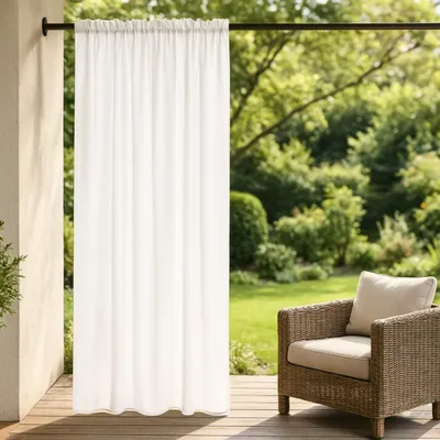 Zdjęcie produktu dla Zasłona Tarasowa GAIA 140x250 - Biała, Wodoodporna, 100% Poliester, Półzaciemniająca