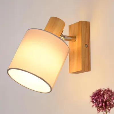 Zdjęcie produktu dla kinkiety ścienny reflektor E14 lampa ścienna w stylu oświetlenie wewnętrzne z abażurem z tkaniny moc max. 40W idealna do przedpokoju i kuchni