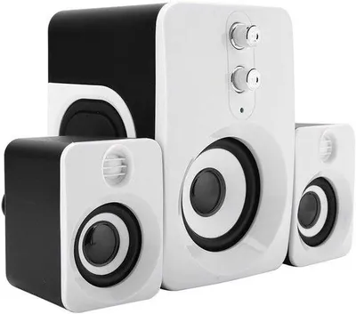 Zdjęcie produktu dla Kompaktowy zestaw multimedialny 2.1 z subwooferem do komputerów stacjonarnych z technologią Diafragma Sound