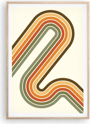 Produktbild von Gerahmtes Poster - Rahmen in heller Eiche - Abstraktion Weg Gürtel - 70x100 cm - Wand Bild - Wanddeko - Wandbilder - Kunstposter - Wandposter - Bilderrahmen - Bilder - Kunstdruck - P2NPA70x100-4425