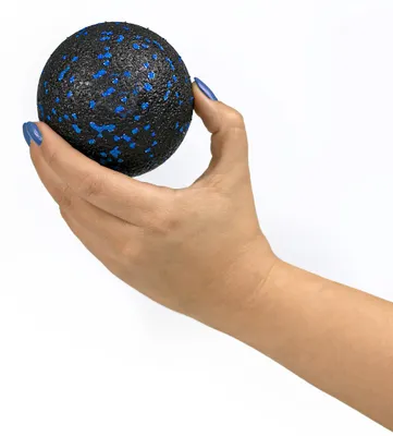 Produktbild von Massageball, Faszienball, zur Selbstmassage, punktuelle Massage, 8 cm, aus EPP-Schaumstoff, Schwarz-Blau
