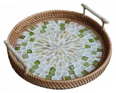 Obrázok produktu pre Kruhový tanier Rattandien, 28 cm, biely, na dekoráciu