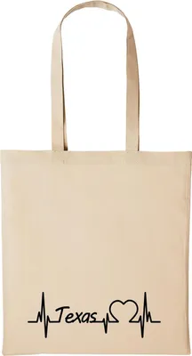 Produktbild von Huuraa Baumwollbeutel Texas Geschenk Einkaufstasche Natural 10 Liter Baumwolle Texas Accessoire