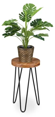 Immagine prodotto di Sgabello per piante - Legno di acacia - Marrone-nero - 42 x 25 cm - Per interno